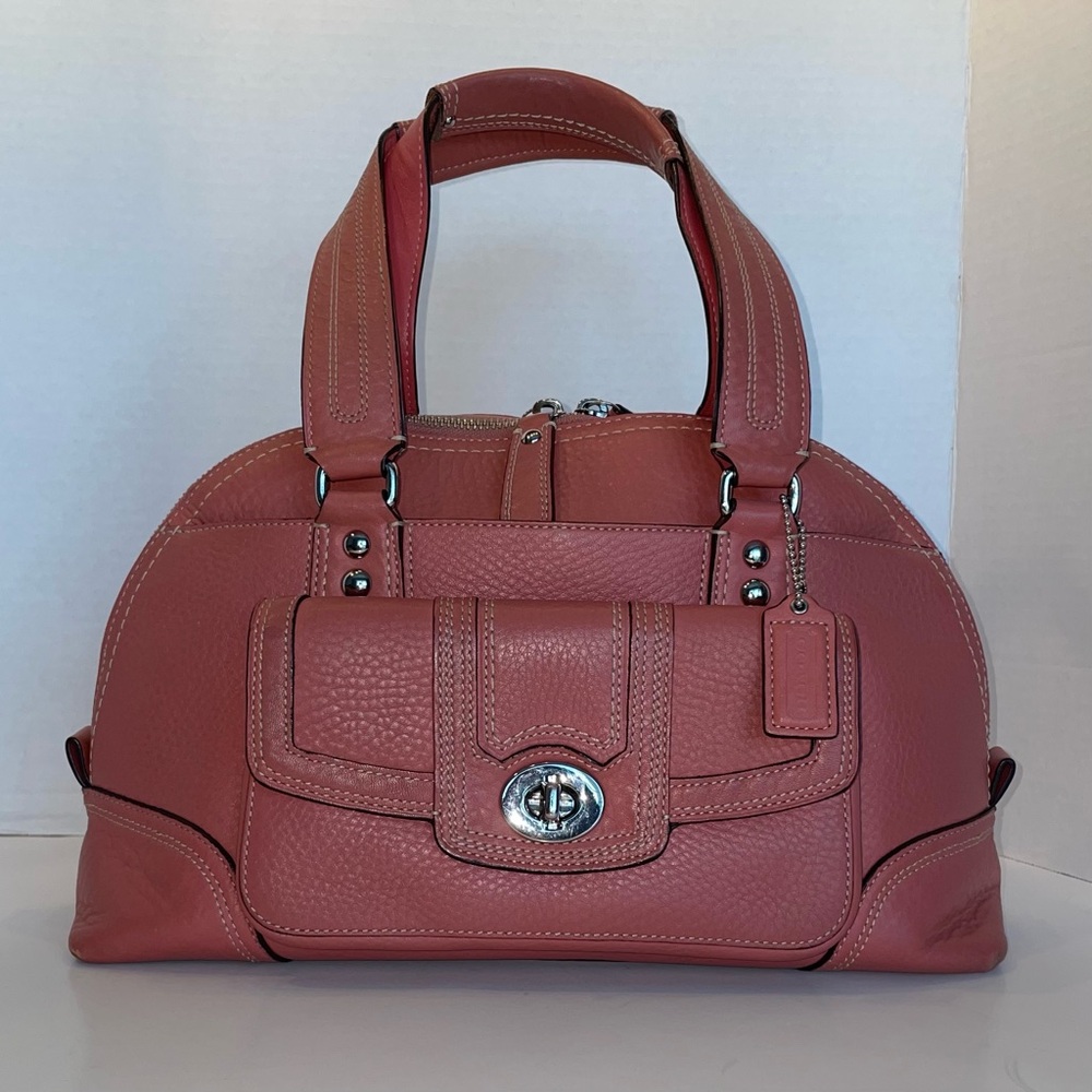 Coach Pebbled Leather Dome Satchel Handbag, Vintage